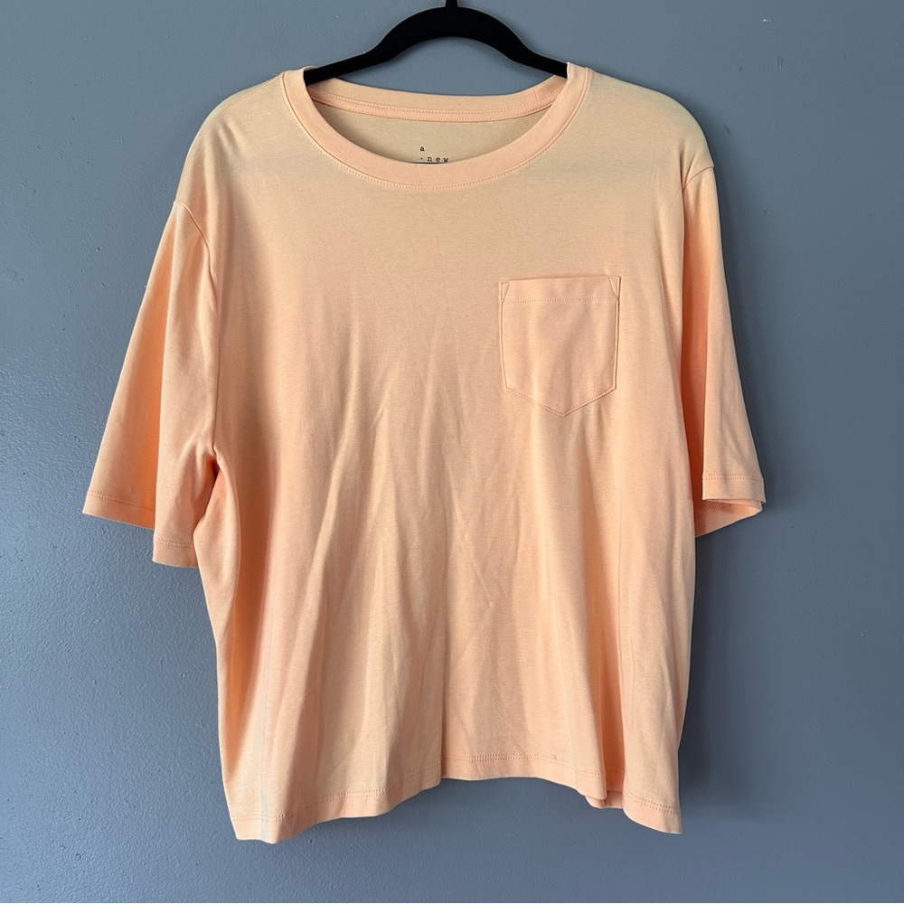 A New Day Loose Fit Crop Pocket Tee | Orange | XXL